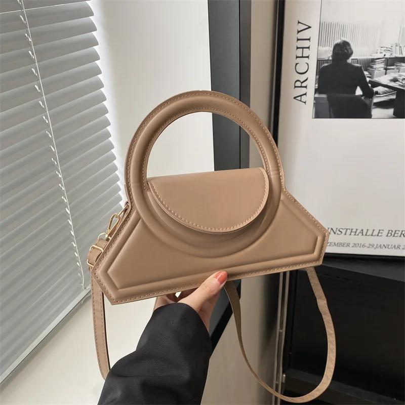 A Fashion Handbag  Spring New Foreign Solid Color Shoulder Crossbody Bag Foreign Small Square Shoulder Bag Women