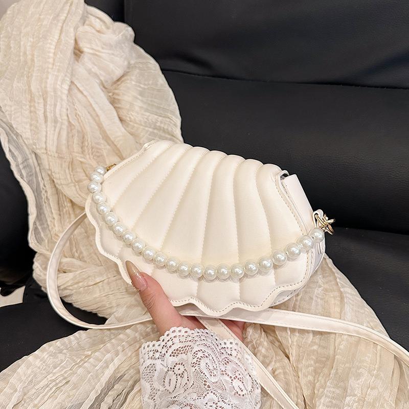 Shell Bag Women's New Versatile Fashion Pearl Chain Shoulder Bag Mini Messenger Bag Women's Bag
