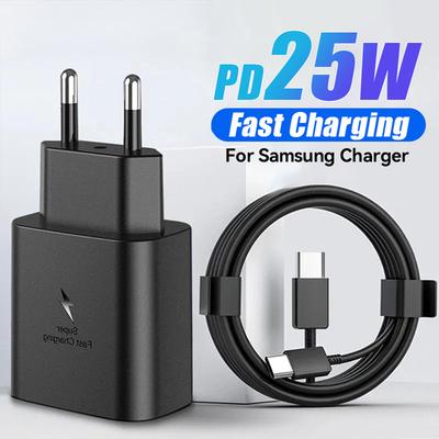 PD 25W Fast Charging Charger For Samsung Galaxy S20 S21 S22 S23 Ultra USB C Cable USB Type C Fast Charging Android Phone Charger Adapter