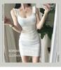 Korean Dongdaemun Slimming Ribbed Spaghetti Strap Knit Bodycon Dress