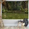 Tropical Green Forest Landscape Tapestry Wall Hanging Psychedelic Witchcraft Mysterious Natural Scenery Aesthetic Room Decor