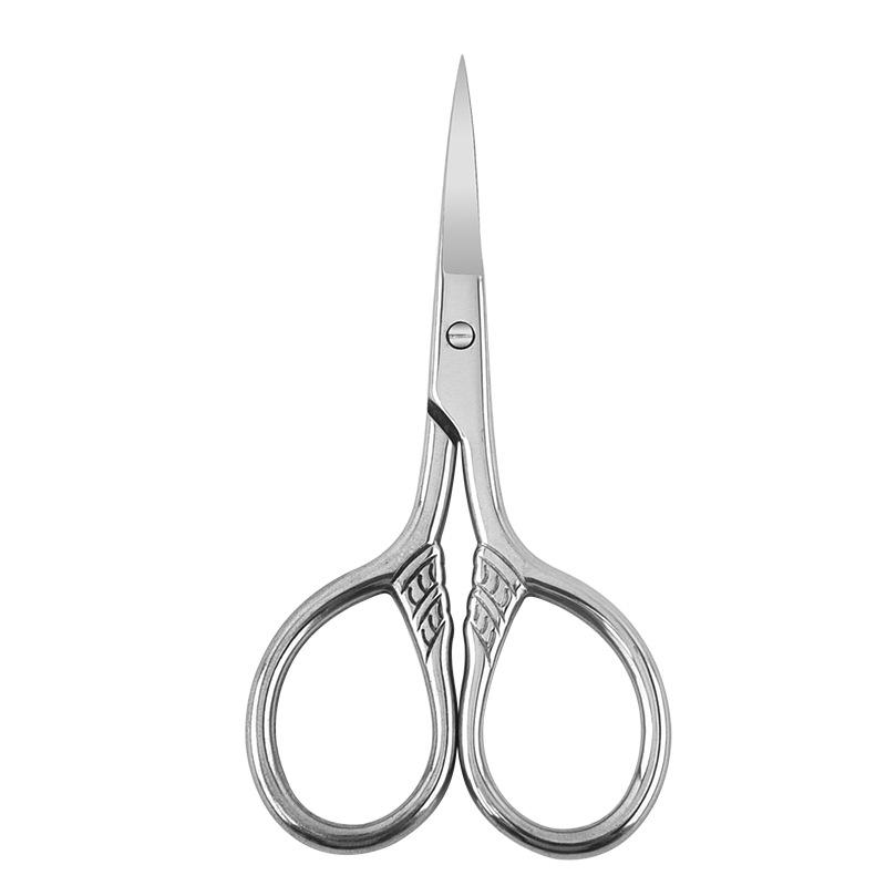 Curved Tip Stainless Steel Mini Eyebrow & Nose Hair Scissors - Compact Makeup Trimming Tool