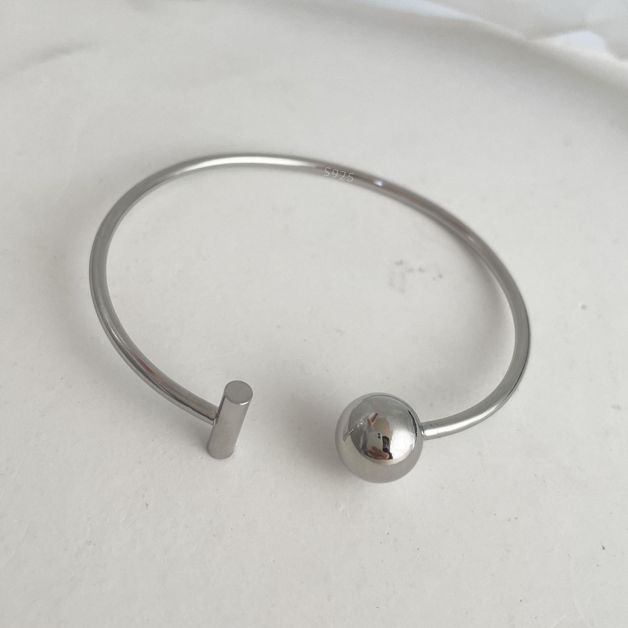 

100% Solid 925 Sterling Silver Metal Bracelet for Women Vintage Handmade Simple Geometric Knot Bracelet Birthday Gift Party