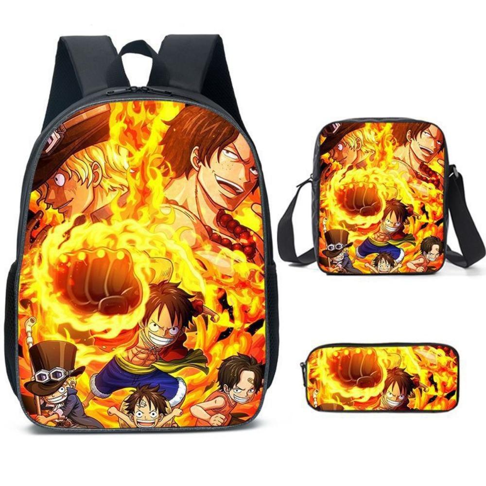ONE PIECE Cross-border trendy backpack European and American retro schoolbag third grade~ fourth grade bag