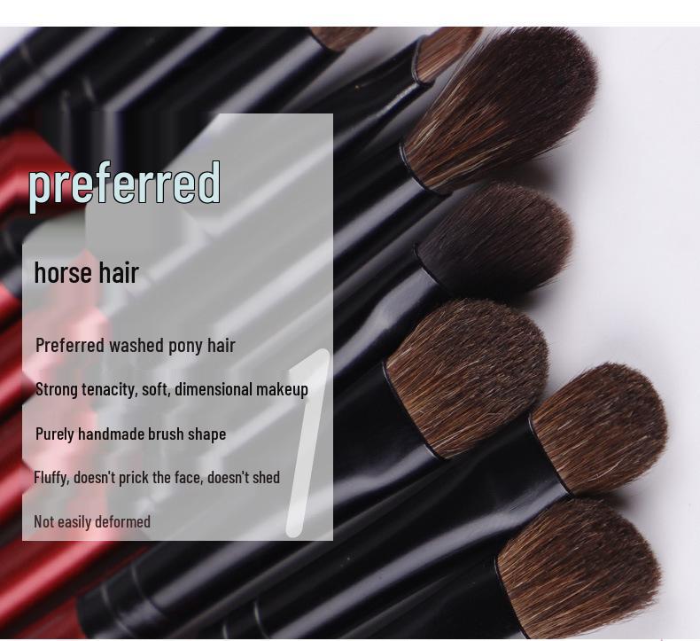 9-Piece Animal Hair Eyeshadow Brush Set