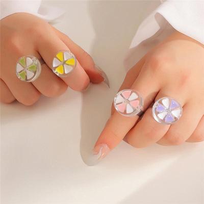 Resin Charm Small Windmill Ring Special Thick Open Women's Finger Anillos Gifts for Women