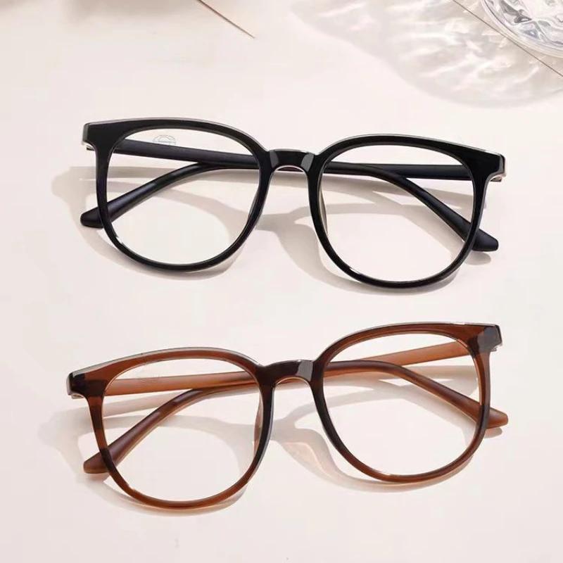 1PCS Photochromic Glasses Anti Blue Light Lens Oval Frame Lightweight Fashion Retro for Students Work