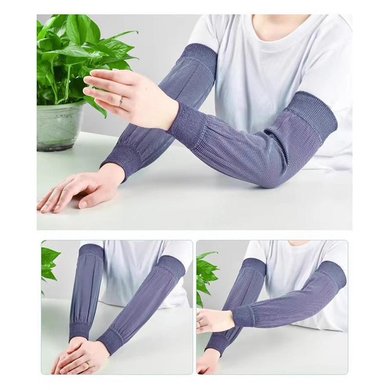 2Pairs Summer Cooling Arm Sleeves Sun Uv Protection Hand Cover Arm Warmers Running Fishing Cycling Basketball Sunscreen Sports S