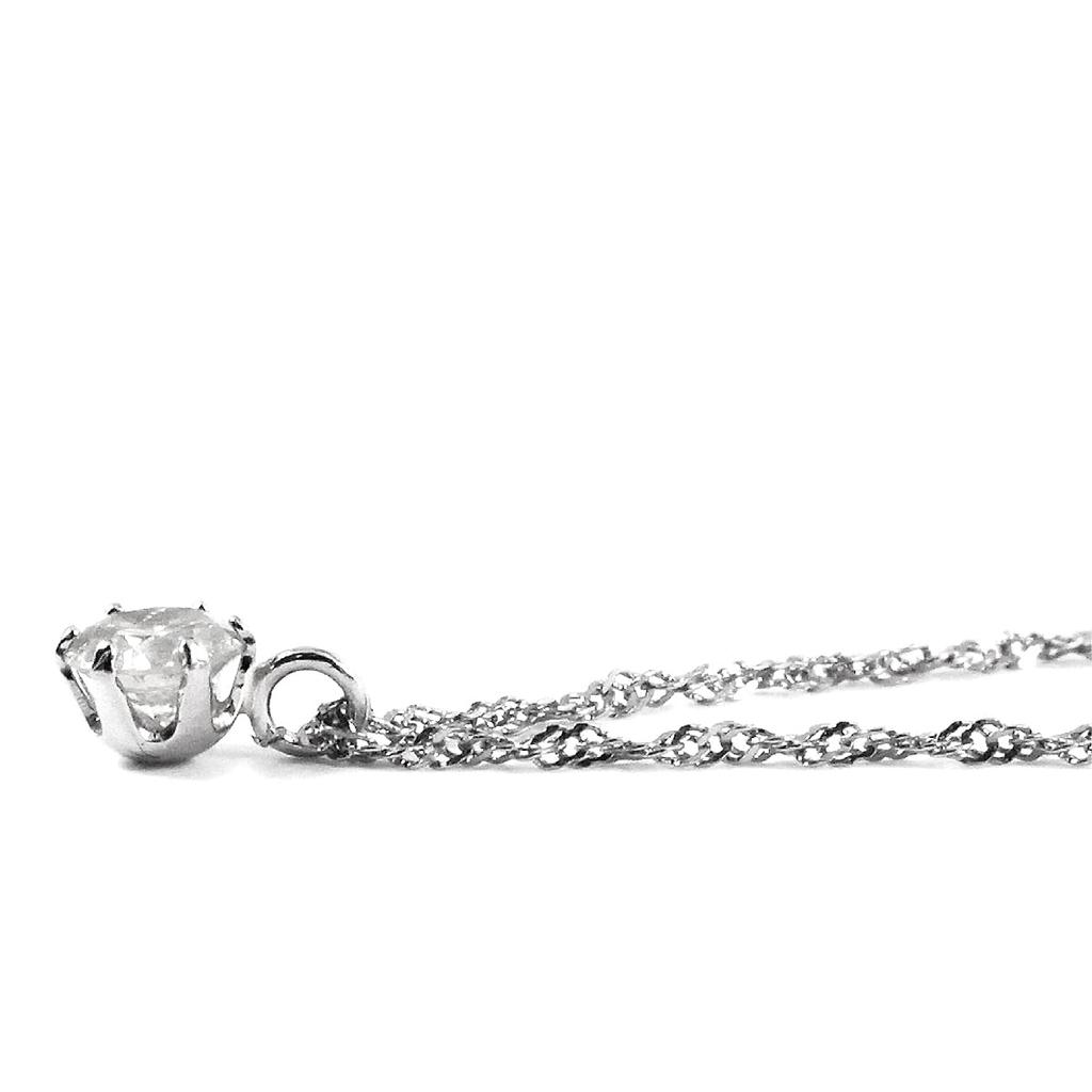 and My Jewelry PT Diamond Pendant Necklace with a Carat Solitaire Diamond 4016 [Your Box] 0.10 [April Birthstone] [Gift Wrapped]