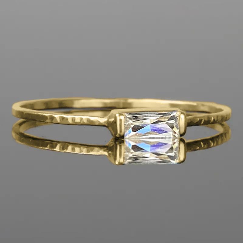 Простое тонкое кольцо, модное женское геометрическое четырехугольное кольцо на мизинец 5