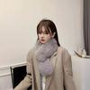 Double-sided Wool Scarf Thickened Imitation Fur Warm Scarf Fox Fur Collar Solid Color Versatile Winter Autumn and Winter