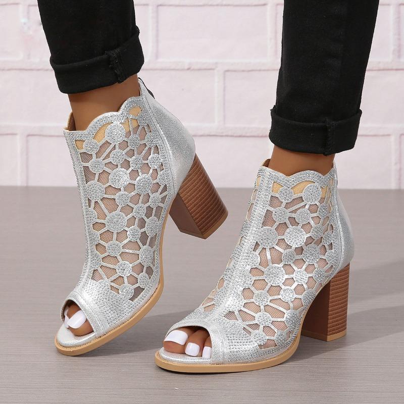 Fashion Women High Heeled Sandals Ladies Shoes Fashion Peep Toe Sandals 2025 New Summer Rome Shoes Large Size 35-43 Zapatos De Mujer