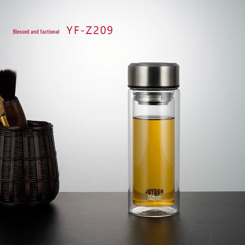 JOYOGH YF-209 Double-Wall Glass Tea Tumbler with Infuser