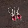 Pink Tourmaline Gemstone 925 Sterling Silver Handmade Jewelry Earrings Birthday EE-6-18