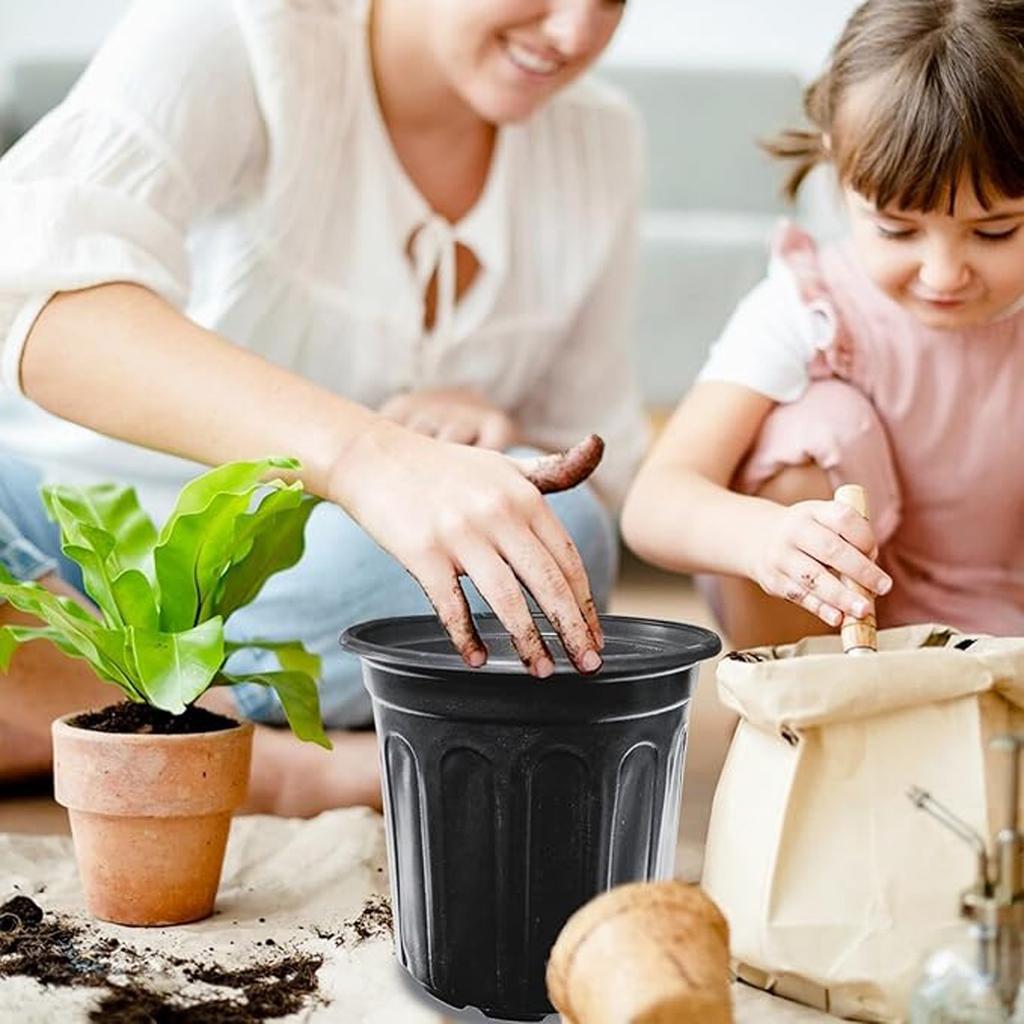 Gallonen-Pflanzgefäße, Verdickte Flexible Kunststoff-Anzuchttöpfe mit Löchern, Blumenpflanzgefäß für Sukkulenten, Stecklinge, Umpflanzen, Hausgarten