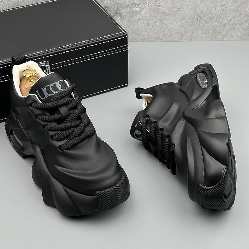 Personalized Trendy Fashion Casual Versatile Sports Lace-up Anti-slip Shoes Autumn New Breathable Thick Sole Height Increasing