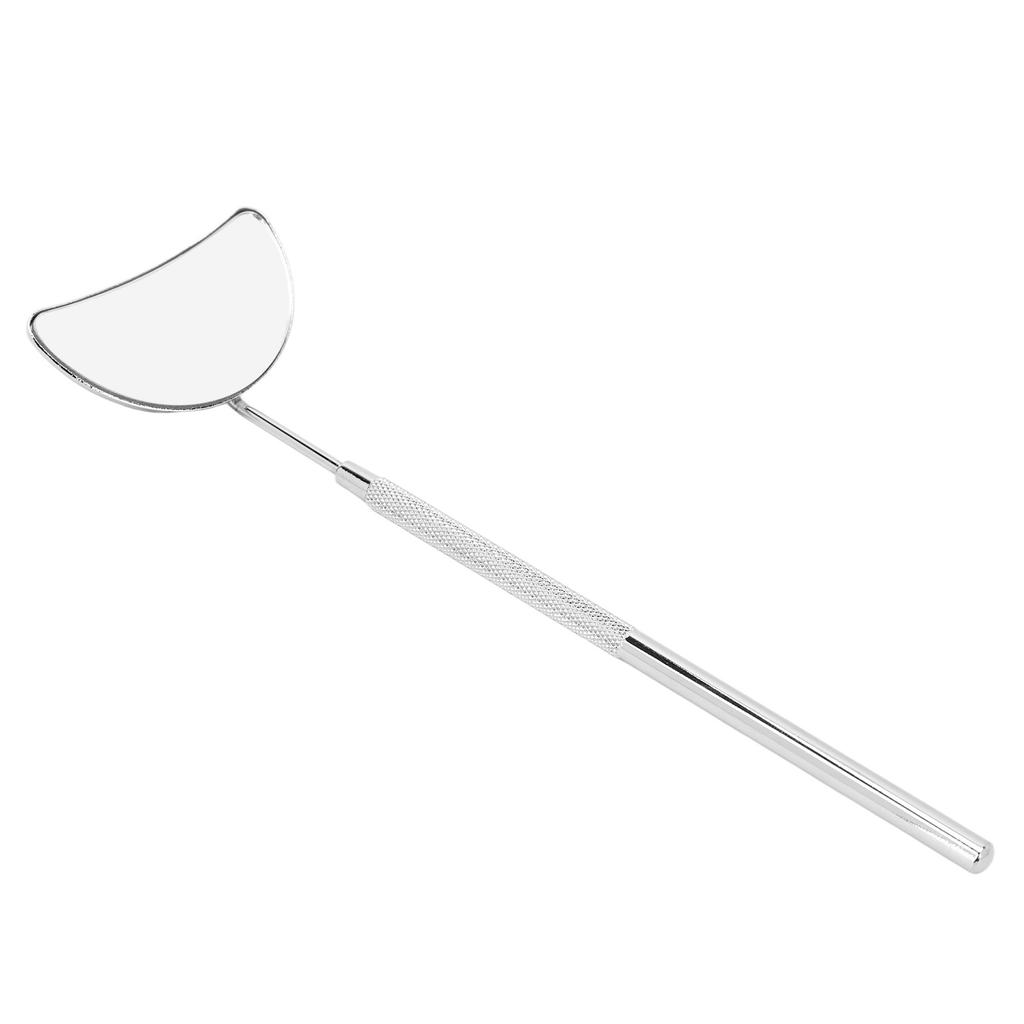 Eyelash Extension Mirror Detachable Handle Moon Shaped Stainless Steel Eyelash Makeup Mirror Silver