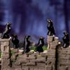 5/10Pcs Fake Bird Ghost Festival Halloween Decoration Simulation Resin Black Crow Halloween Miniature Black Crow Figurines Prop