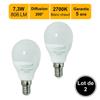 Lot of 2 LED Bulbs E14 7.3W 806Lm 2700K - 5-year Warranty