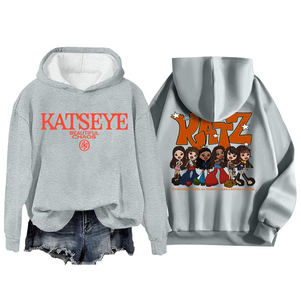 Women's Fashion Casual Long Sleeve Loose Printed Pullover Sports Long Sleeve Hooded Sweatshirt