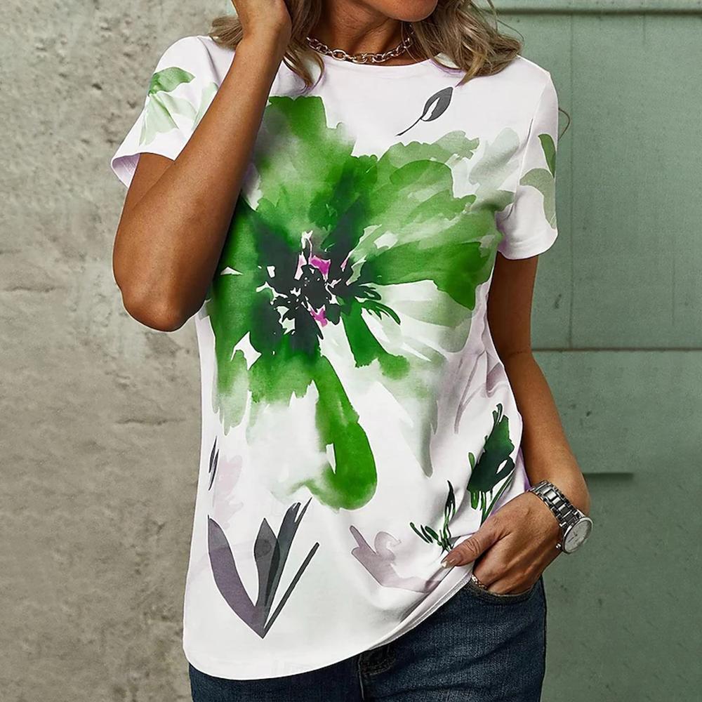 Fashion Letter 3D Printed Women's Short Sleeve T-Shirts New Casual T-Shirt Top Summer Loose Tops Tees Female Clothing Oversized