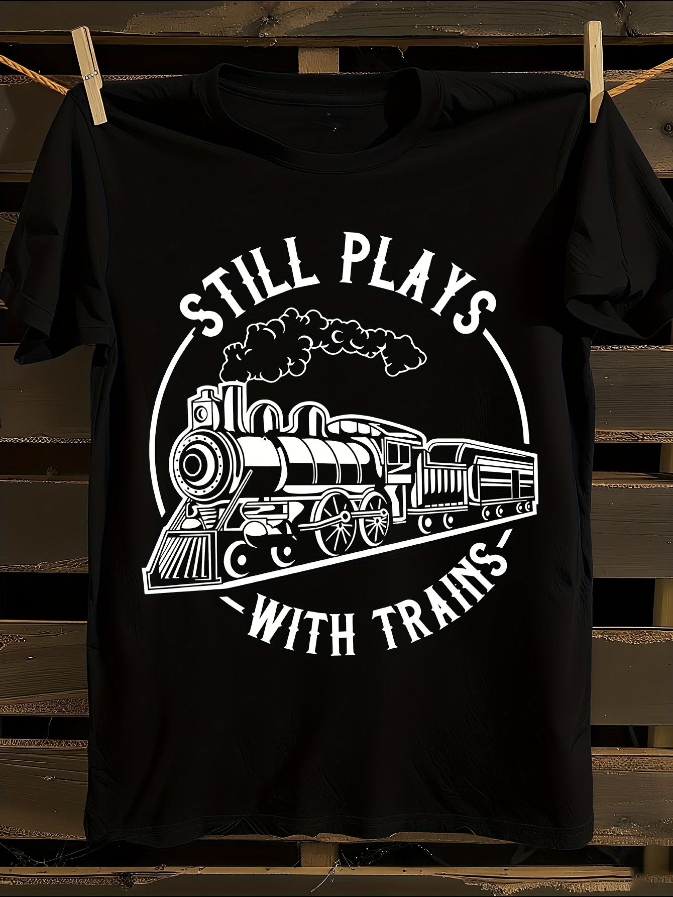 STILL PLAYS with TRAINS 180g Heavyweight 100% Cotton T-shirt XXXXL
