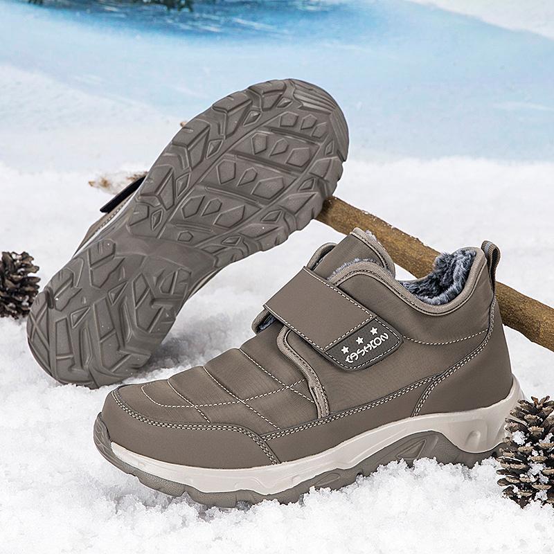 Winter Women's Plush Walking Shoes Men Cotton Shoes Anti-slip Snow Boots Warm Ankle Boots Outdoor Trekking Sneakers