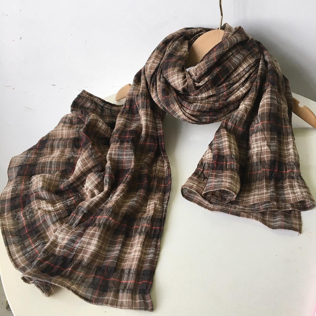 Autumn and Winter Cotton Classic Fashionable Plaid Unisex Scarf Couple Scarves