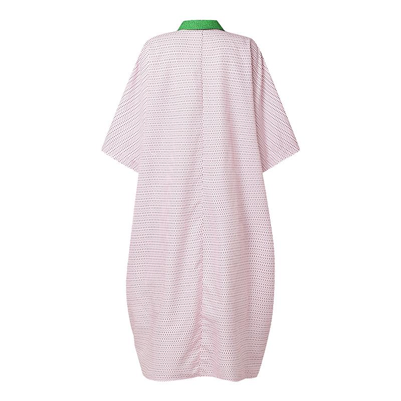 Rochii Maxi Casual Largi cu Imprimeu, Mânecă Lungă, Guler Rever, Mărimi Mari pentru Femei, Kaftan