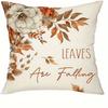 Home Decor Autumn Pumpkins And Falling Leaves Pillow Covers Pattern Cushion Cover Suitable For Sofa Bedroom Car Pillow Cover