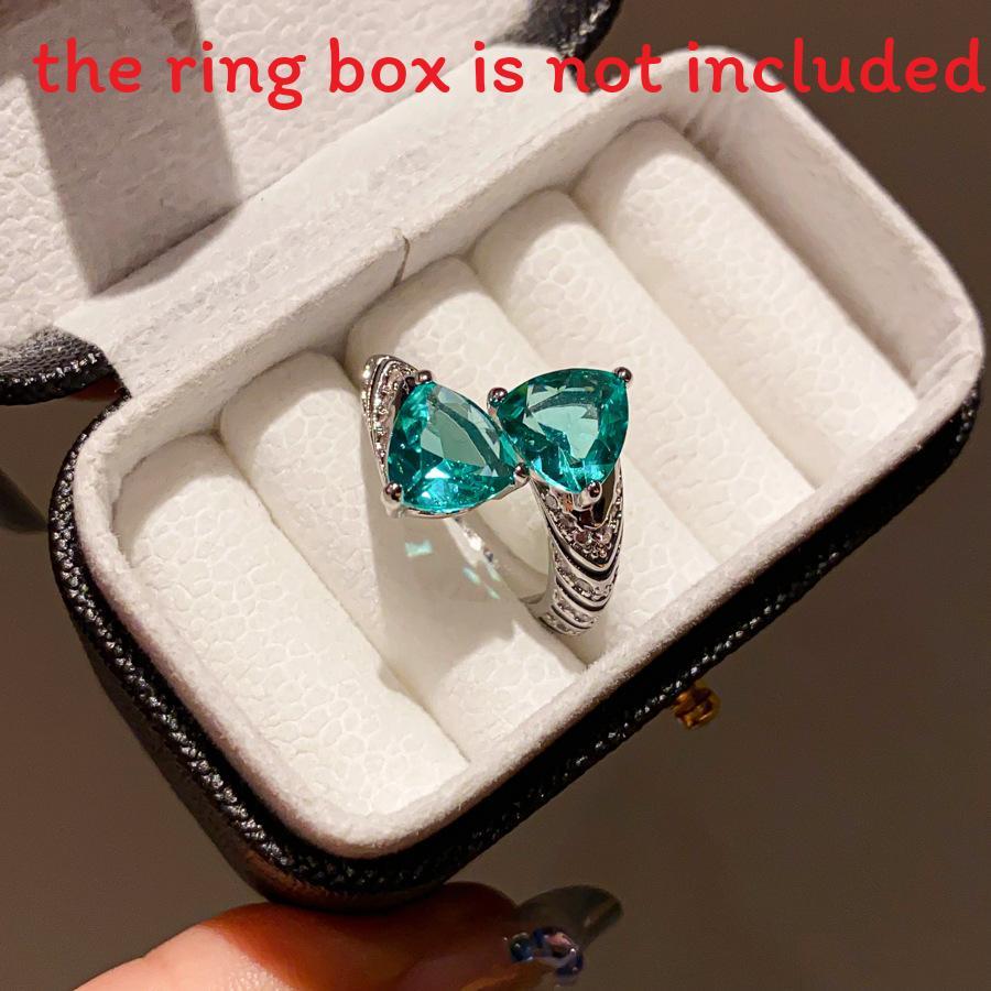 New Chinese Style Zircon Snake Pattern Triangle Open Ring For Women