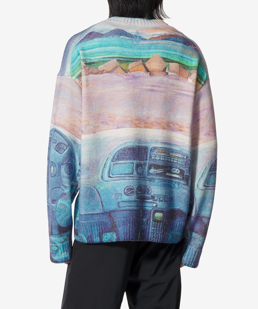 Jw Anderson Art Print Sweater - Cornflower Blue / Kw1222Yn0373835