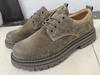 Fashion Men's Classic Retro Work Shoes Thick Sole Suede Genuine Leather Mens British Style Lace-up Casual Shoes Men