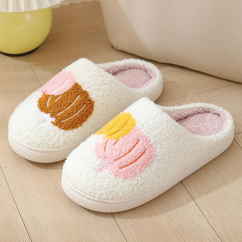Fashion Fashion Women Slip On Platform House Slippers Casual Men Couples Christmas Printing Plus Size Shoes for Women Cotton Warm Shoes