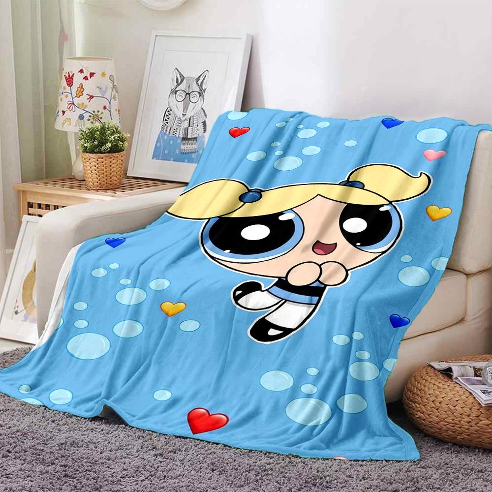 1Pc Powerpuff Girls Blanket For Couch Bed Plush Cozy Fuzzy Blanket Super Soft Warm Blankets For Fall And Winter 0918295