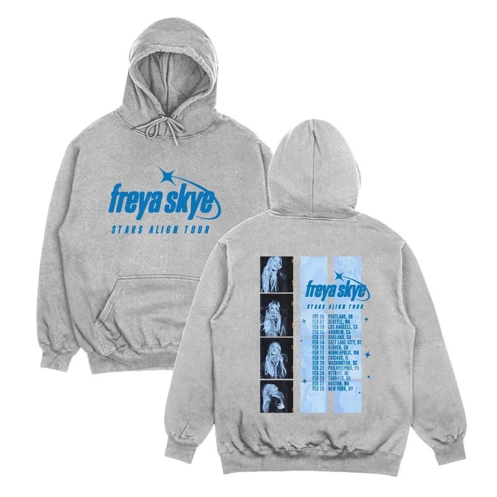Freya Skye Bedruckter Hoodie Herren Damen Herbst Winter Fleece Warm Übergroß Streetwear Y2k Hip Hop Pullover Trainingsanzug Damen Herren Kleidung