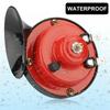 1/2 Stück Wasserdichtes Zugsignalhorn Geeignet für LKWs, Boote, Autos, Motorräder, Fahrräder, Super Schneckenhorn, Rot, Schwarz, 12V