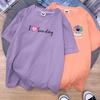 2er-Pack Damen Grafikdruck Rundhals Baumwollmischung Mehrfarbig T-Shirt Sets