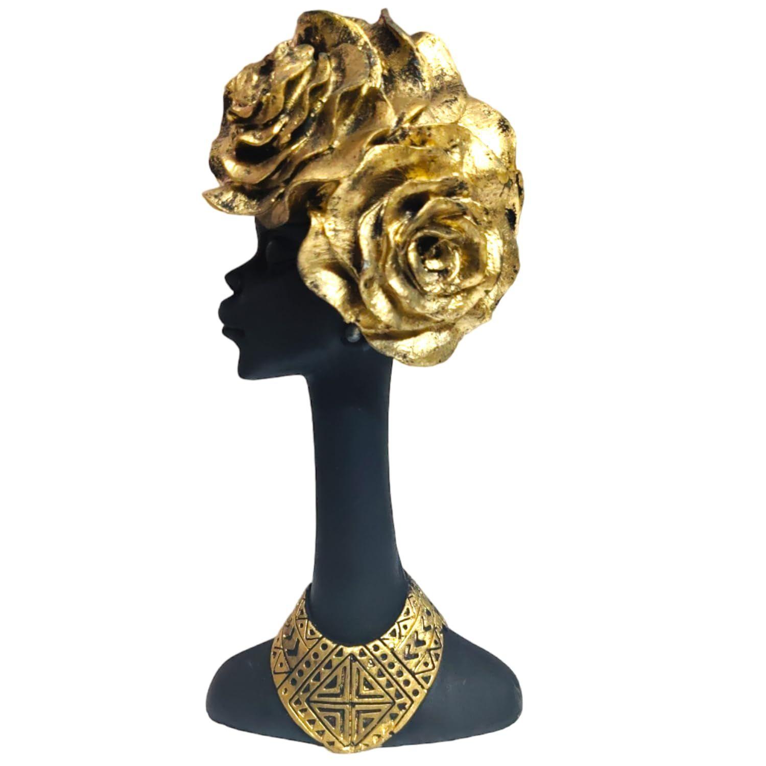 

Скульптура Дамы с африканским цветком из смолы, декоративная фигурка для домашнего декора, этнический декор, фигурка фэнтези черной леди, этническая статуэтка