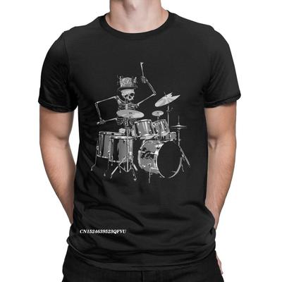 Skeleton Drum Hat Music Band T-Shirts For Men Vintage T Shirts Harajuku Graphic Oversized T Shirt Camisas Alternative Clothing