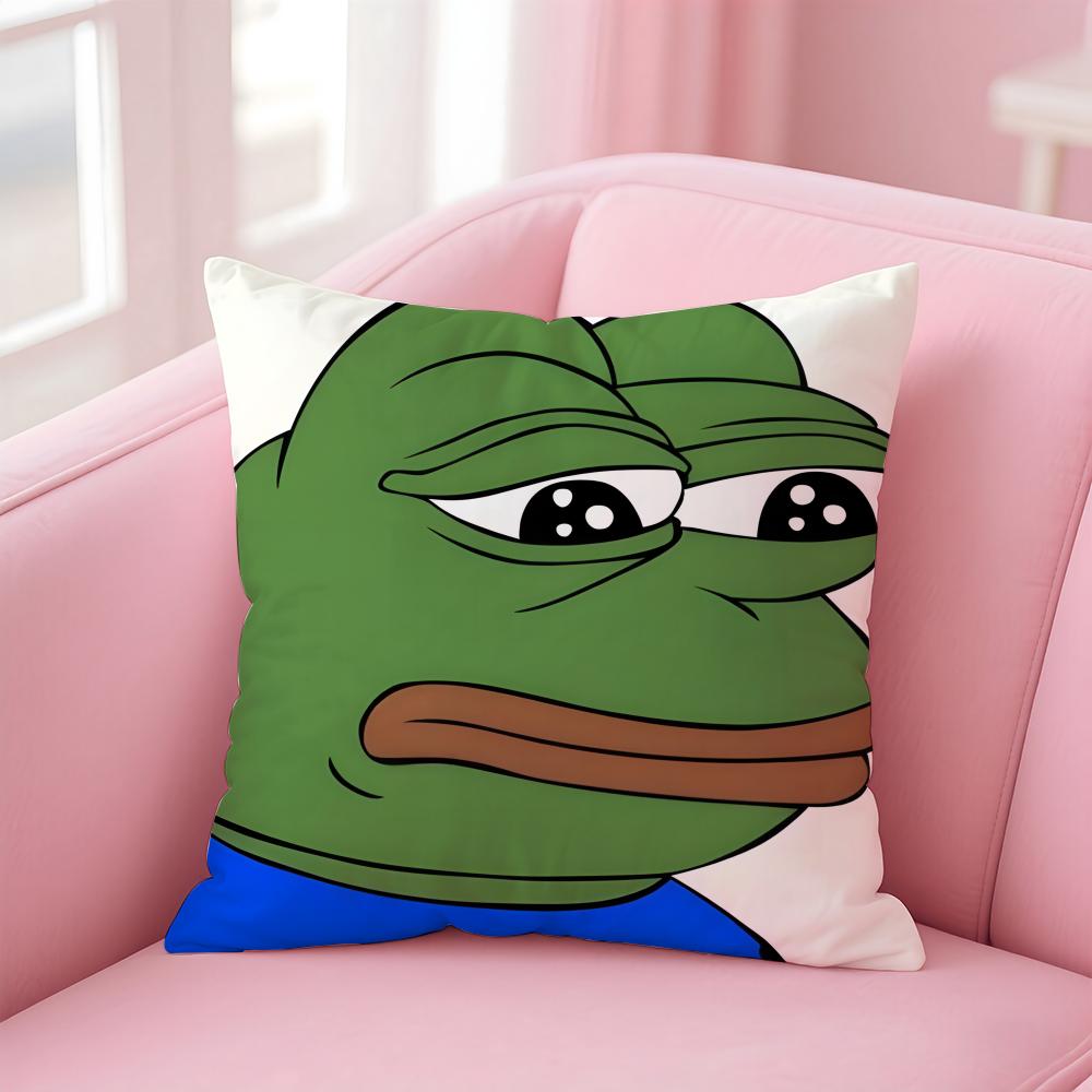 P-Pepe The Frog Cushion Cover Linen Pillowcase Cover Soft Decor For Sofa Home Room