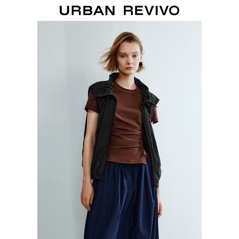 UR 2025 Summer Drawstring Zip-up Sleeveless Vest