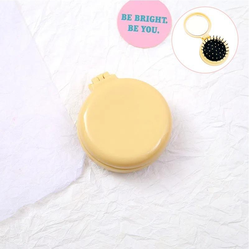 Cute Cartoon Folding Massage Comb for Girls - Portable Round Air Cushion Design