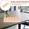 Modern Finger Rings Holder Retro Ring Storage Rack Wood Cone Ring Display Stand  Jewelry Props