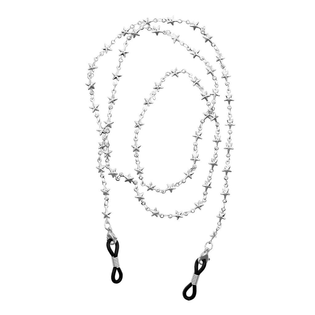 Star-Shaped Metal Glasses Chain with Natural Color – Protective Hanging Accessory FQ90