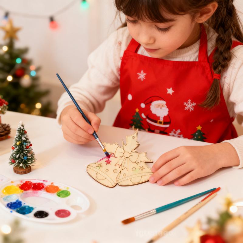 10Pcs Christmas Cartoon Pattern Colorless Wood Board & Hemp Rope - Manual Coloring Christmas Tree Pendant Christmas Decorations