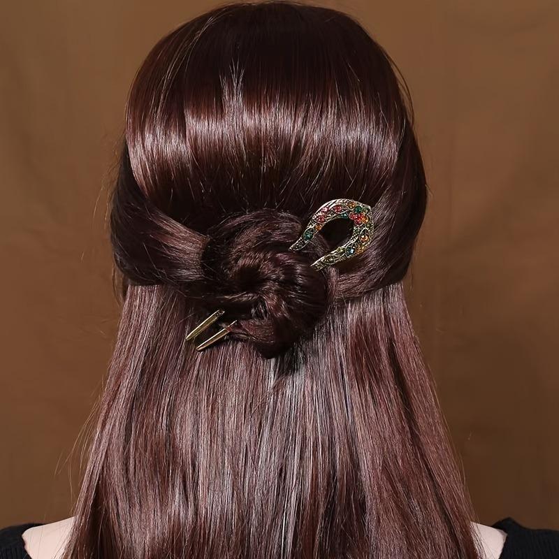 Classical Ancient Style Double-sided U-shaped Hairpin Daily Coiled Hairpin Hanfu Qipao Accessories Simple Modern Hairpin