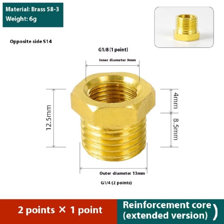 Corrosion Resistant Brass Air System Reducers Direct Diameter Conversion Hexagonal Socket Threaded Pipe Fitting