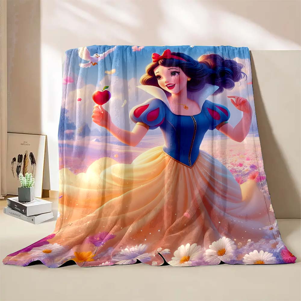 Classic Snow White and The Seven Dwarfs Printed Blanket Gift for Daughter LivingRoom Sofa Bedroom Chair Decor Blanket Multi-Size