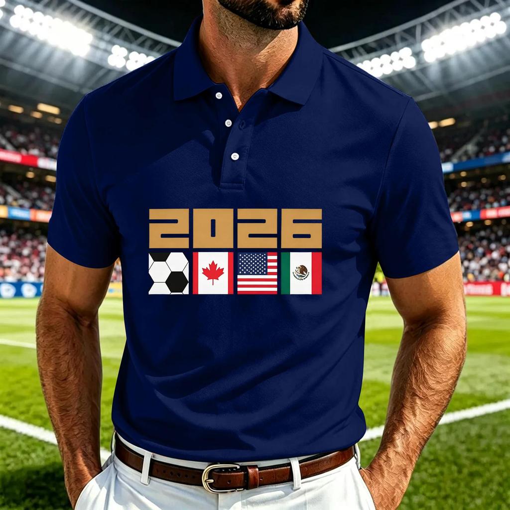 Men's Casual Soccer Print Quick Dry Lightweight Mesh Breathable Short Sleeve Crew Neck T-Shirt for Sports and Outdoor Activities